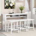 White 4-Piece Bar Table with Stools H175