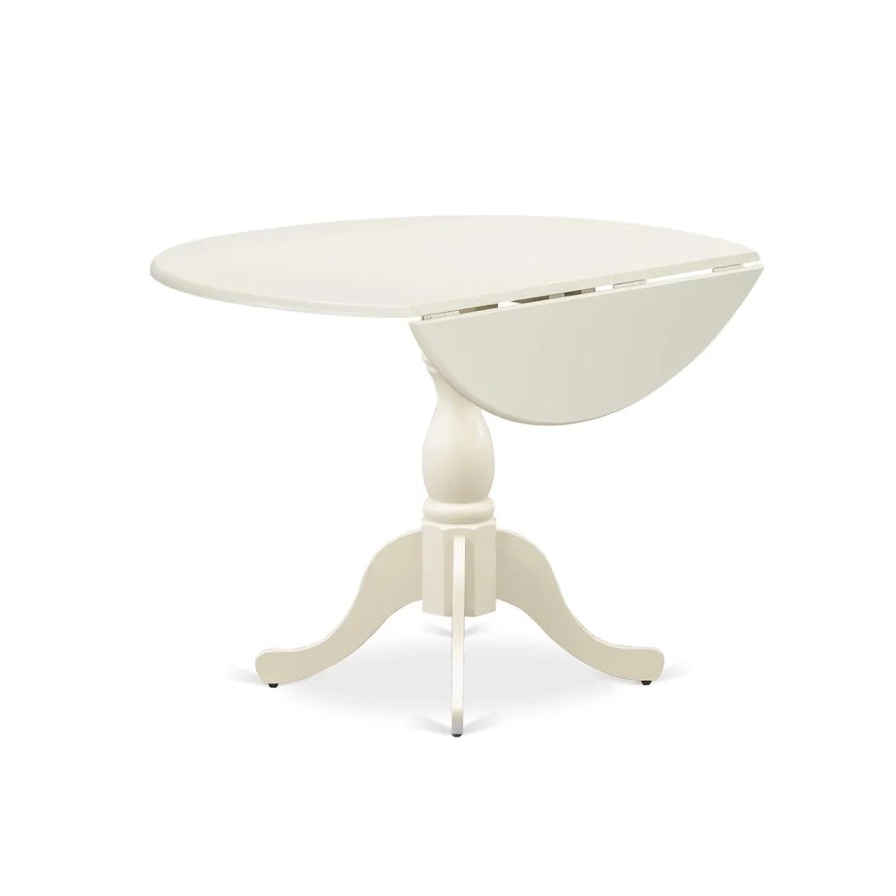 Linen White Wood Pedestal Dining Table O311