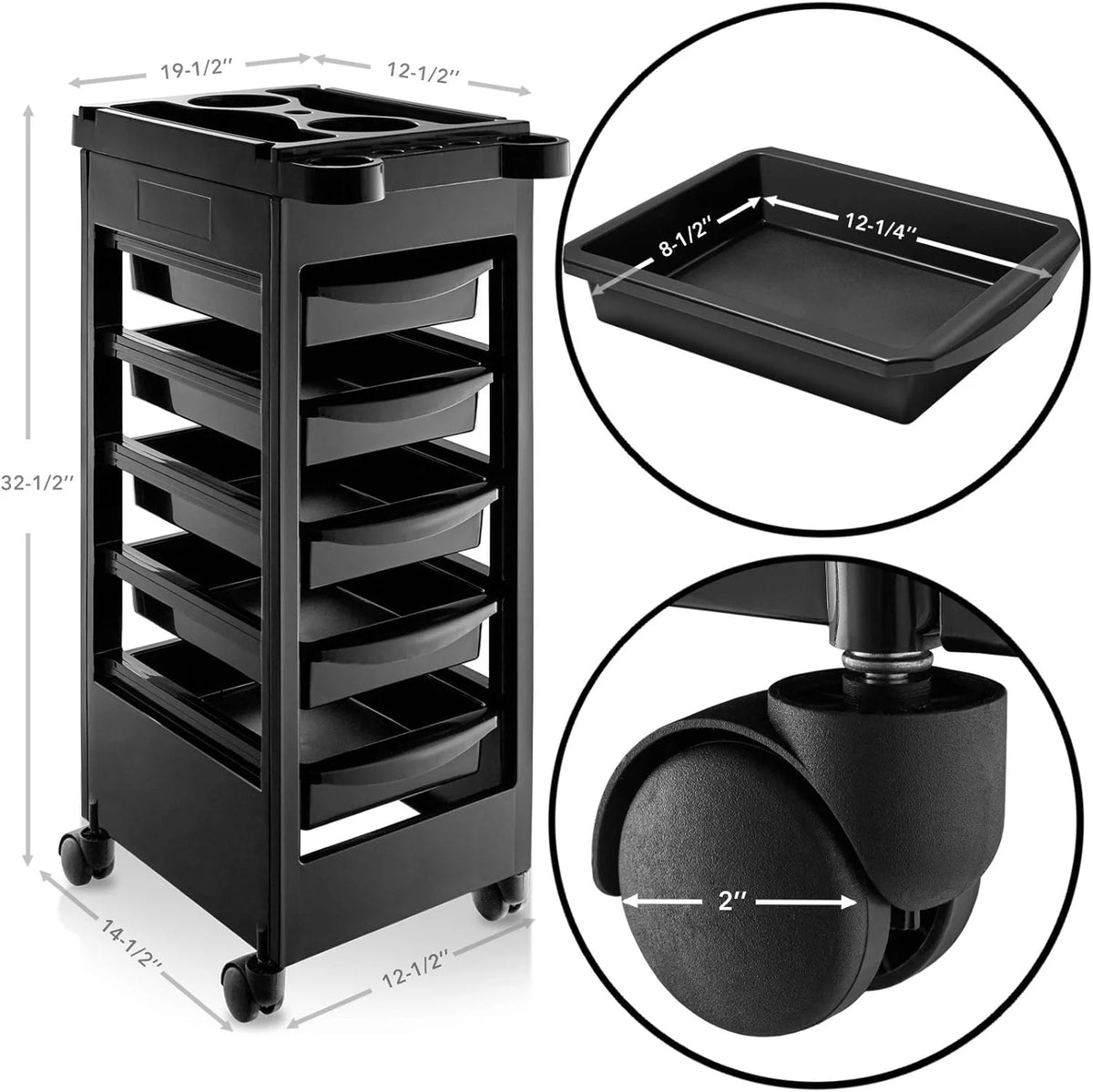 Rolling Trolley Cart With 5 Drawers R307827