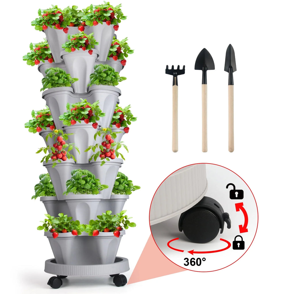 7 Tier Stackable Vertical Planter T964993