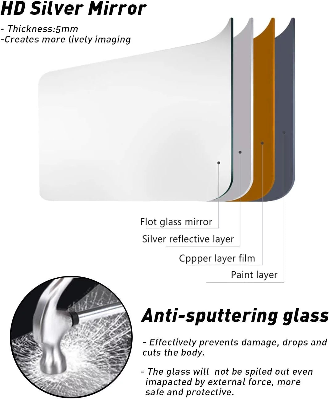 65"x22" Arched Full Length Mirror with Aluminum Frame L72418