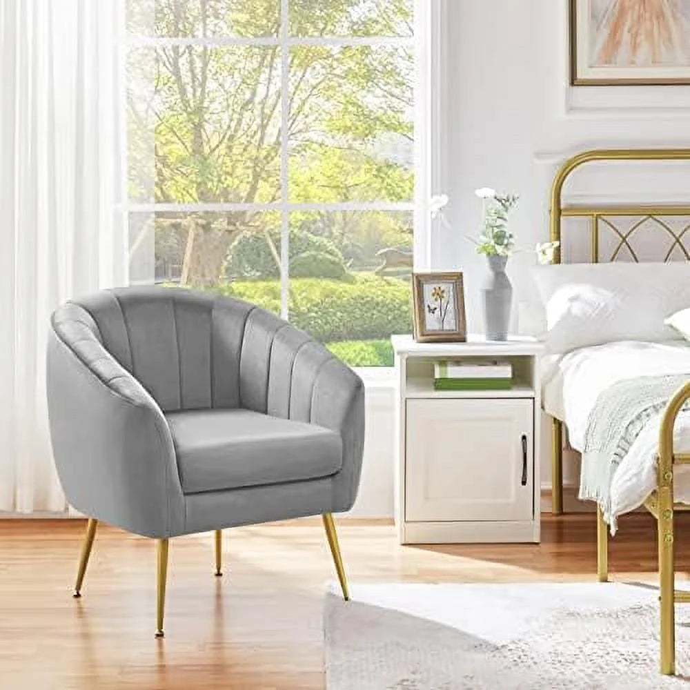 Sherpa Accent Chair with Gold Metal Legs N456
