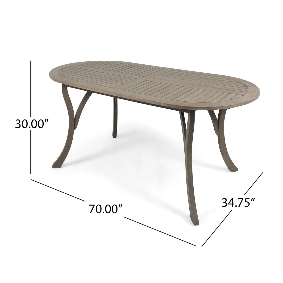 Acacia Wood 6-Seater Dining Set with Oval Dining Table L594