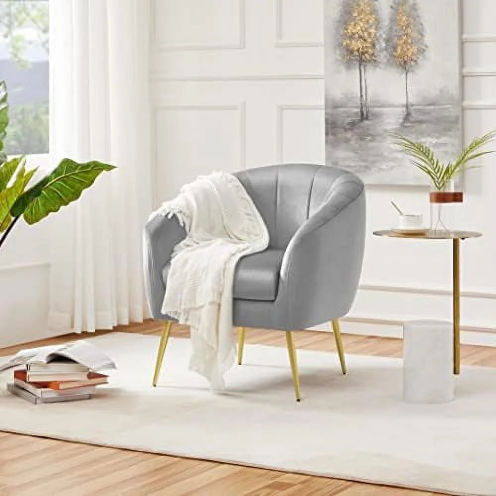 Sherpa Accent Chair with Gold Metal Legs N456