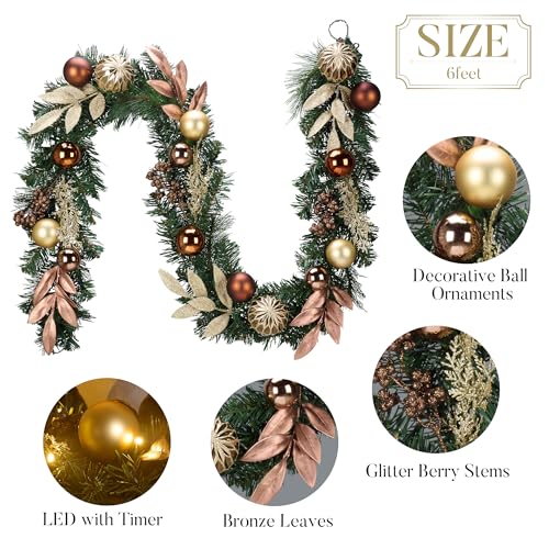 9 Ft Pre-Lit Christmas Garland with Lights W653