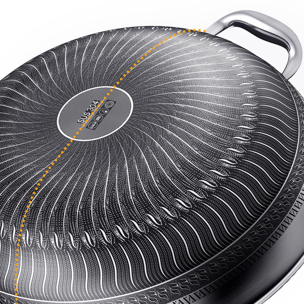 13In Nonstick Stainless Steel Frying Pan with Glass Lid X688