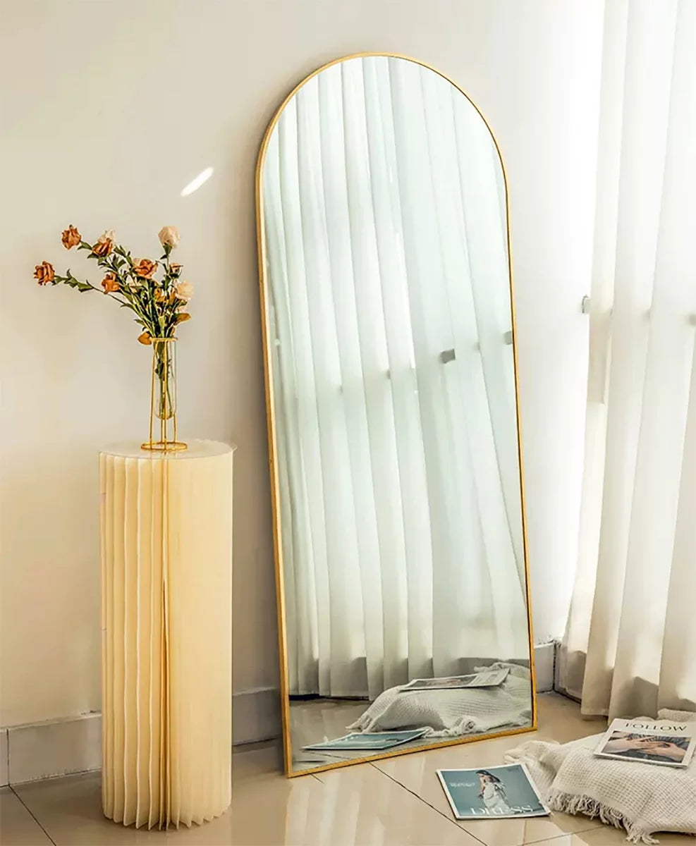 65"x22" Arched Full Length Mirror with Aluminum Frame L72418