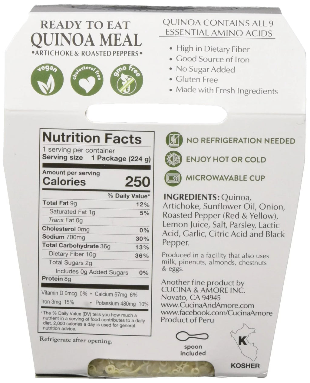 Quinoa Meal Artichoke & Roasted Pepper 7.9oz Pack of 6 R666