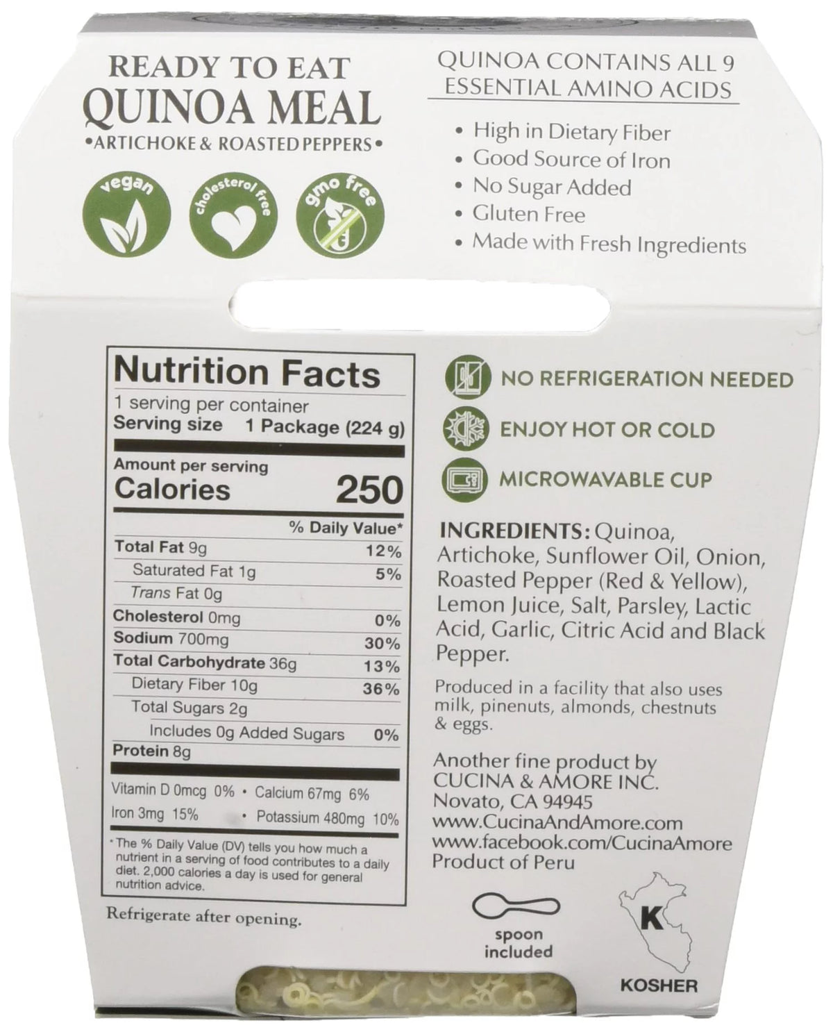 Quinoa Meal Artichoke & Roasted Pepper 7.9oz Pack of 6 R666
