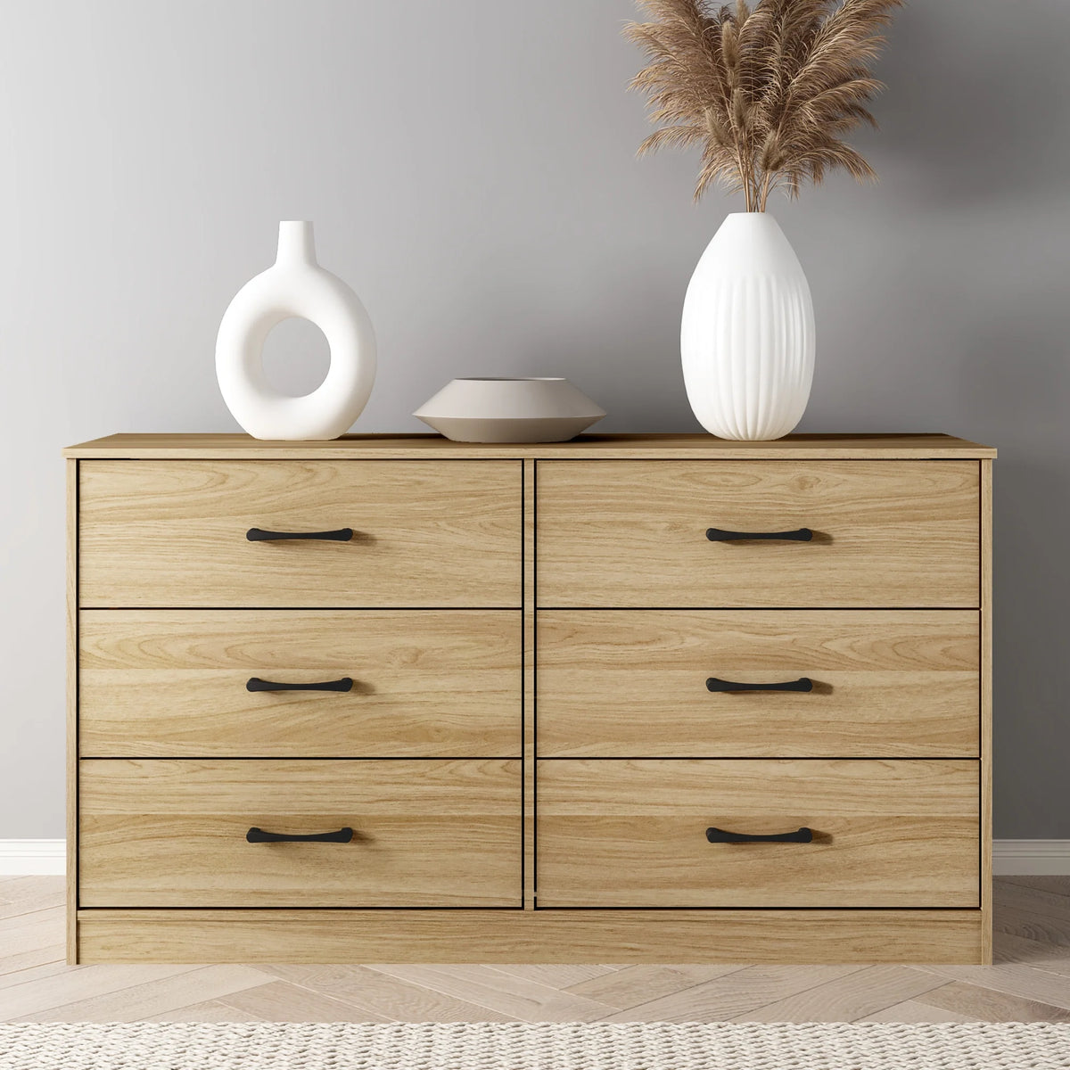 White 6 Drawer Dresser F404
