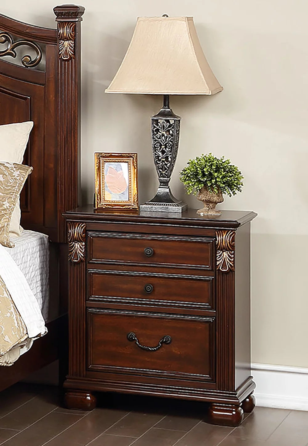 2-Drawer Wood Nightstand Y273163