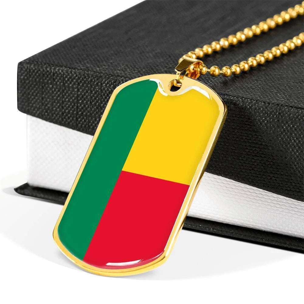 Stainless Steel or 18k Gold Dog Tag Necklace A4110