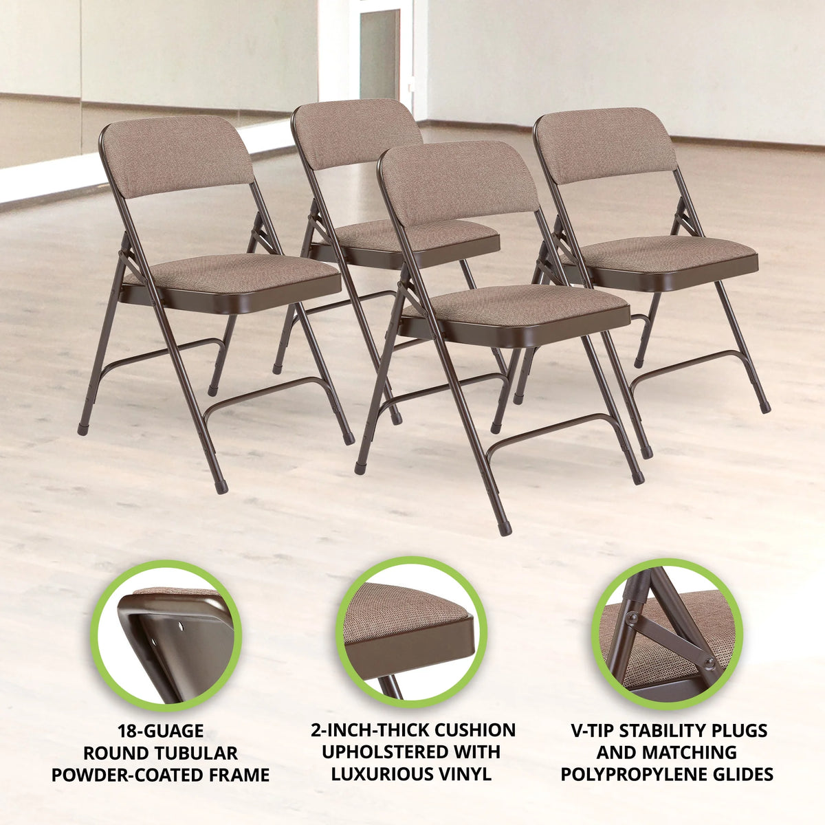 Fabric Upholstered Folding Chair J2572