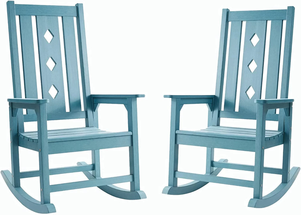 Oversized Weather Resistant Rocking Chair 350lbs Black X236