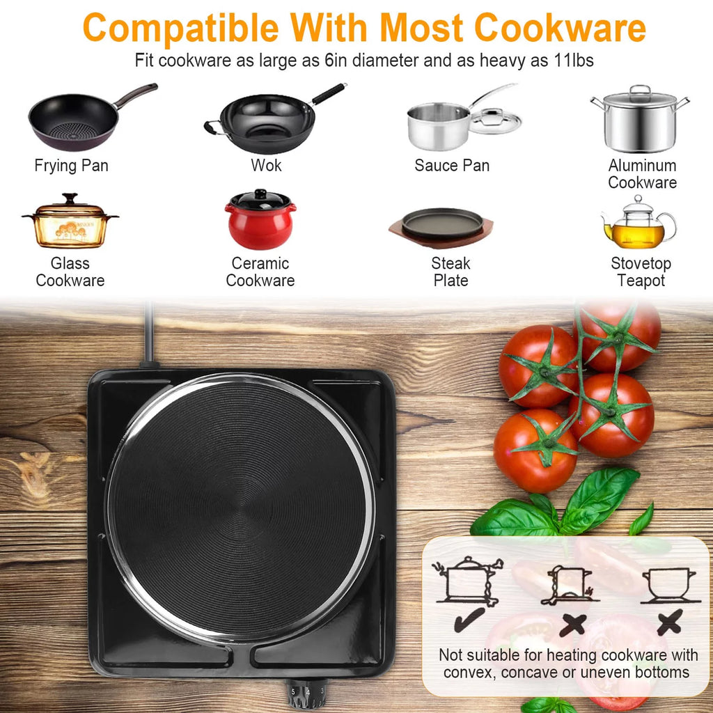 1500W Electric Single Burner Hot Plate K562