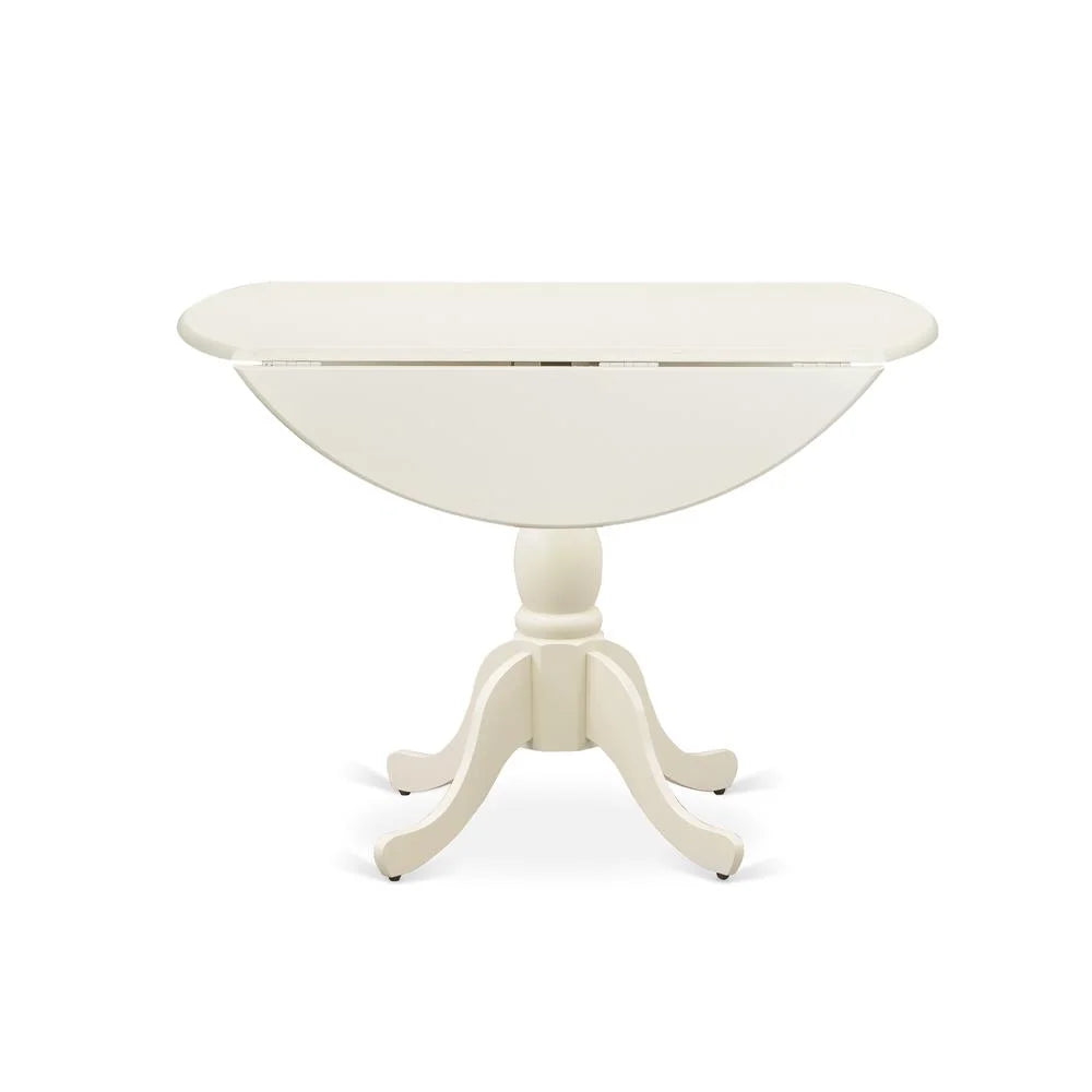 Linen White Wood Pedestal Dining Table O311