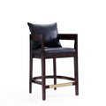Black Dark Walnut Beech Wood Counter Height Bar Stool J66764
