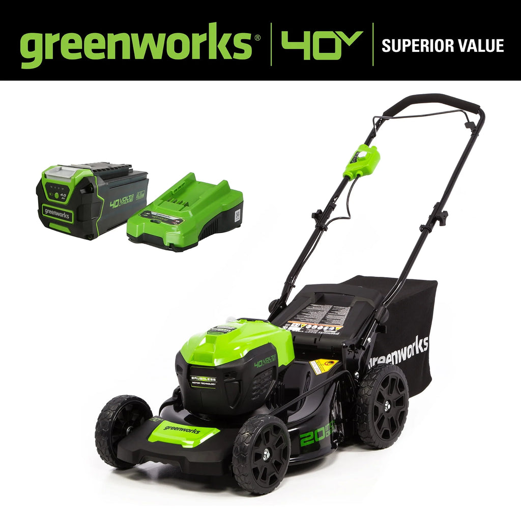 40V 20 Brushless Push Lawn Mower with 4.0 Ah Battery & Quick Charger A684213