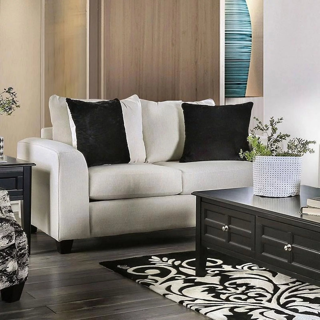 Ivory Fabric Sofa and Loveseat X436909