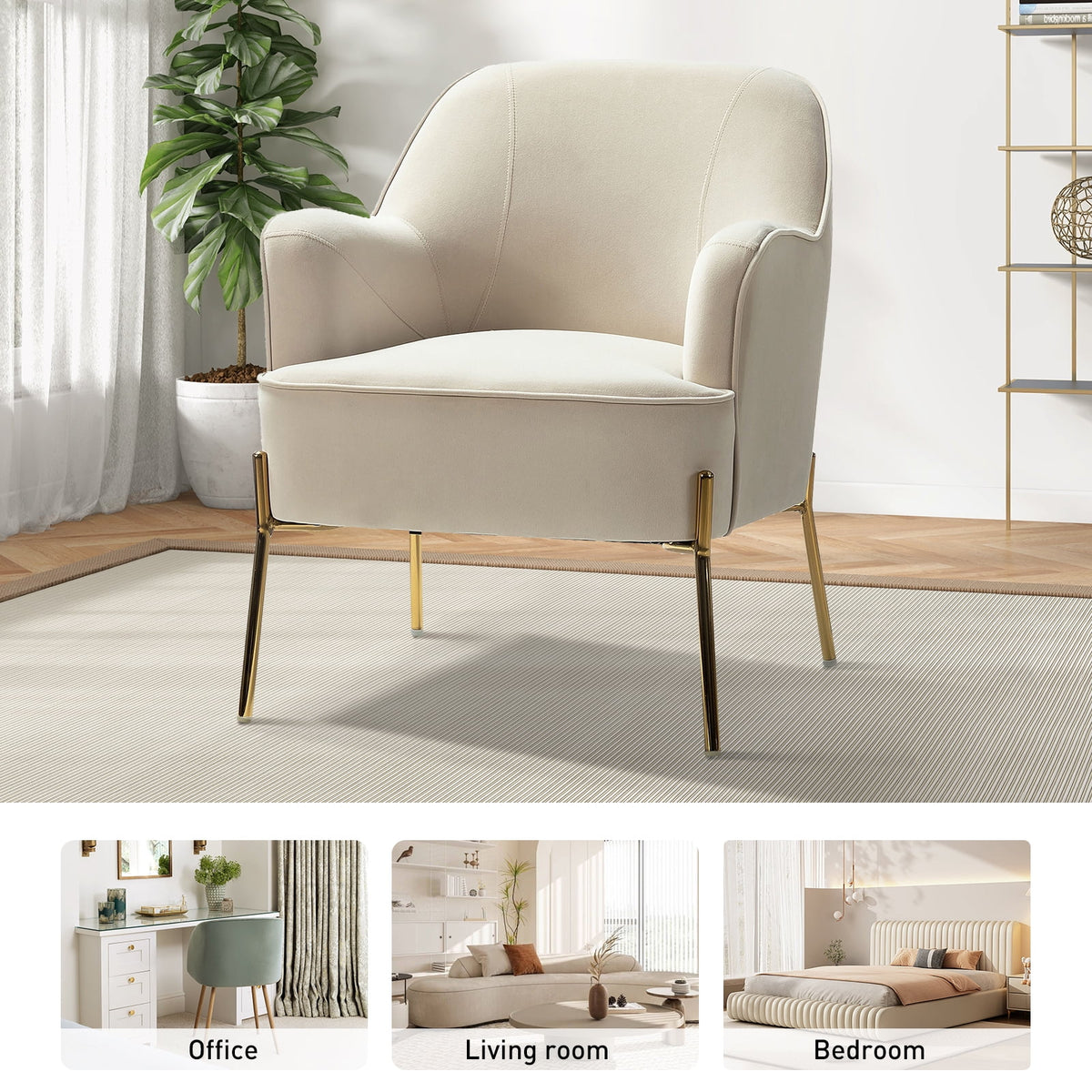 Pink Velvet Upholstered Accent Chair K78322