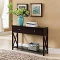 Cherry Console Sofa Entryway Table with Storage Shelf & Drawers C53942