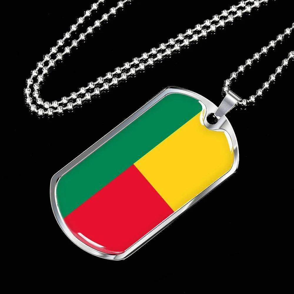 Stainless Steel or 18k Gold Dog Tag Necklace A4110