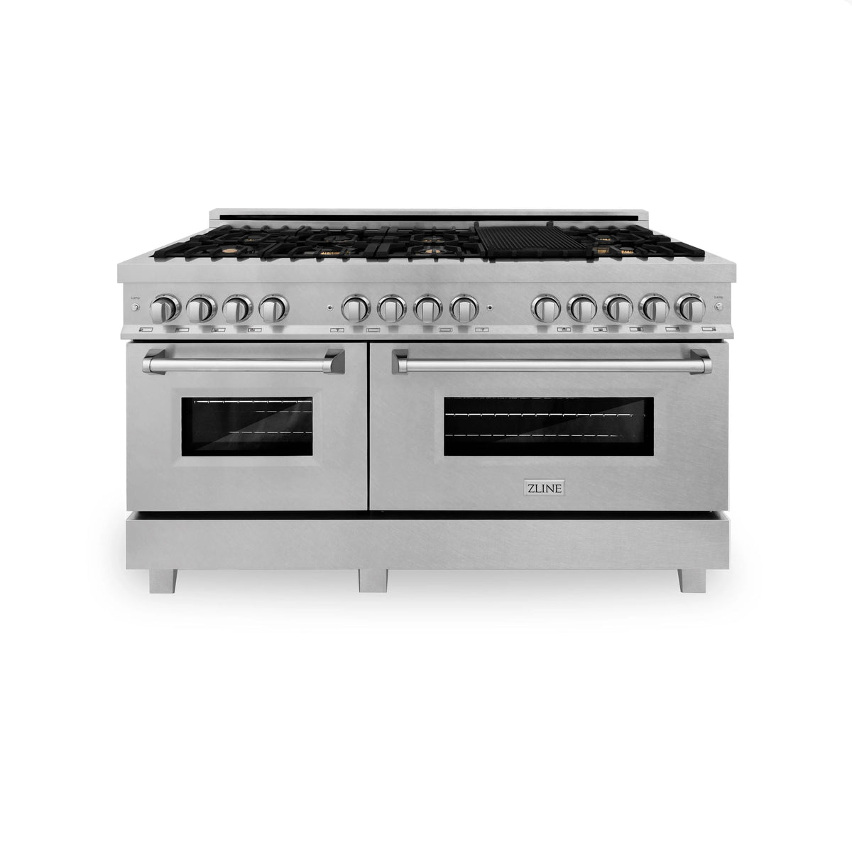 60 in. Gas Burner Electric Oven Stainless Brass Burner Set P392