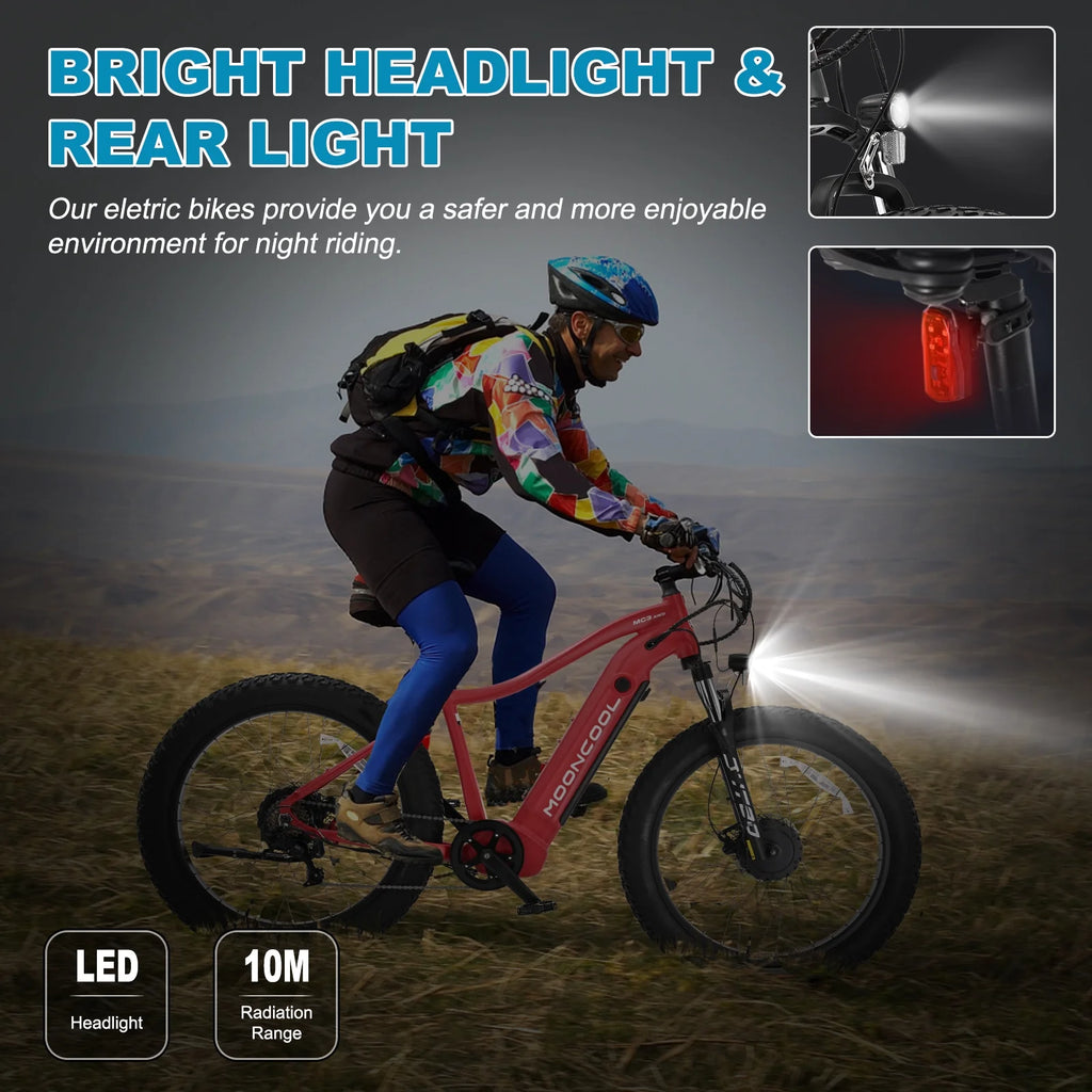 48V 1000W Dual Motors 26 x 4 Fat Tire 7-Speed Electric Mountain Bike H79934