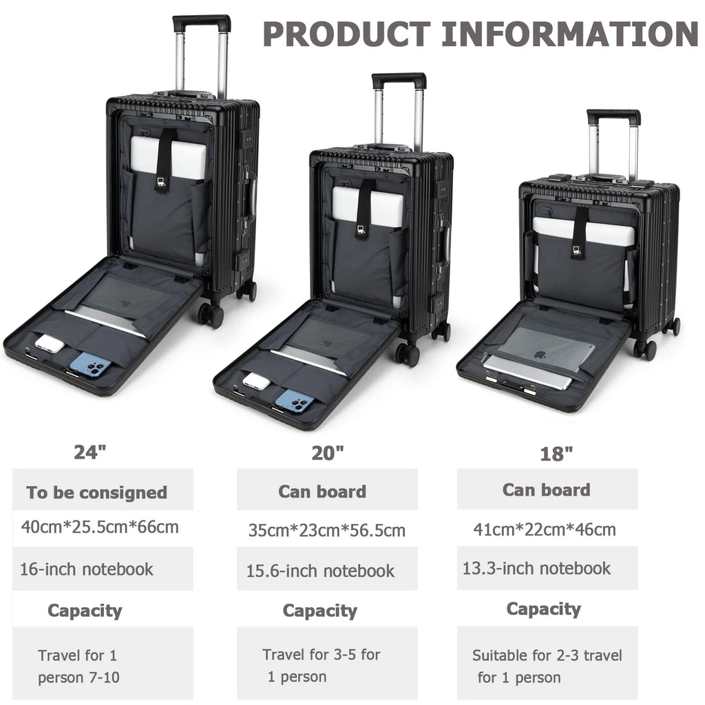 Aluminium Frame Hardside Expandable Spinner Wheel Luggage S4354