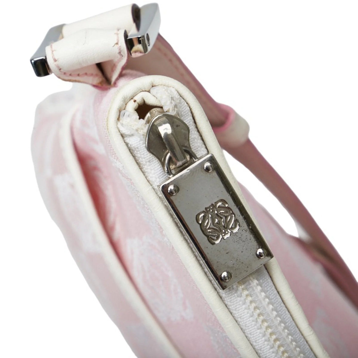 Pre-Owned Pink White Canvas Leather Shoulder Bag M118981