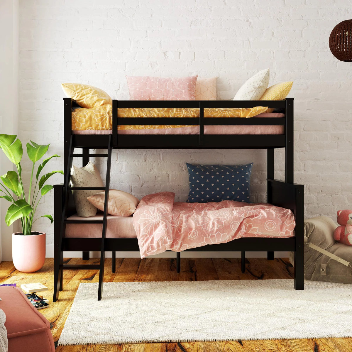 Twin-Over-Full Wood Bunk Bed J13390