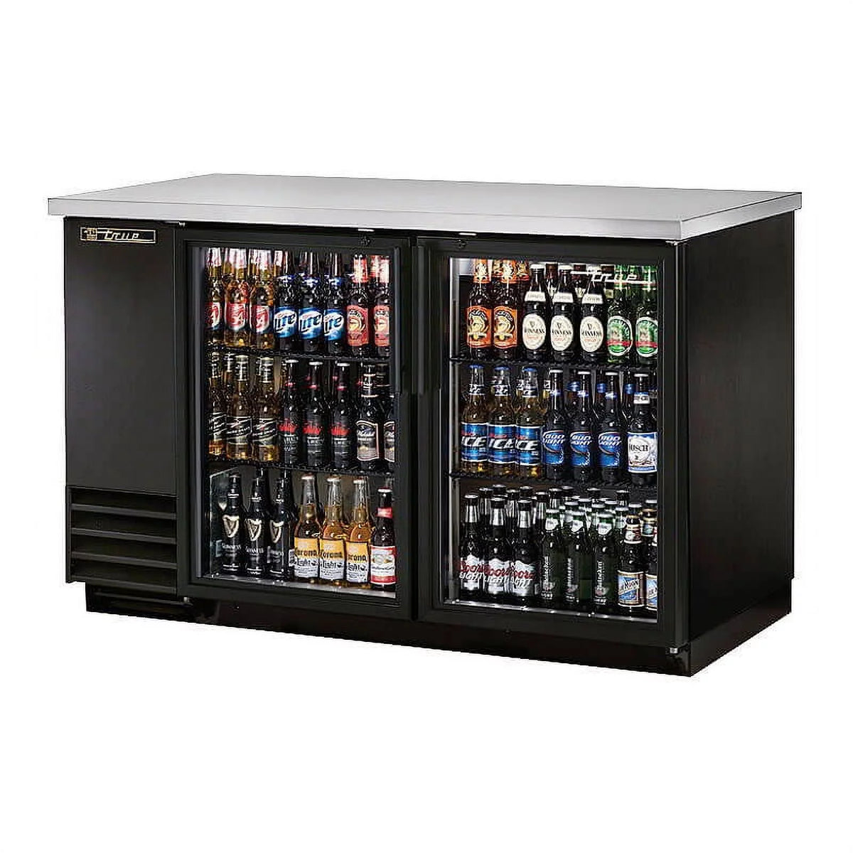 Black 2 Swinging Glass Door Bar Refrigerator Y68930