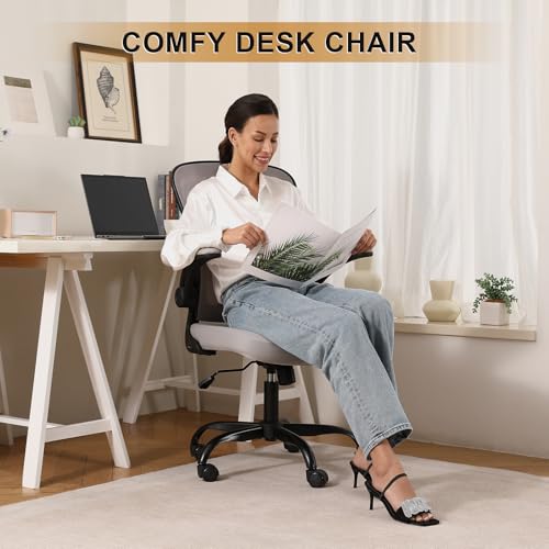 High Back Mesh Ergonomic Office Chair with Flip-up Armrests D717478