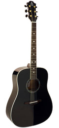 Black Solid Top Dreadnought Steel String Acoustic Guitar I991