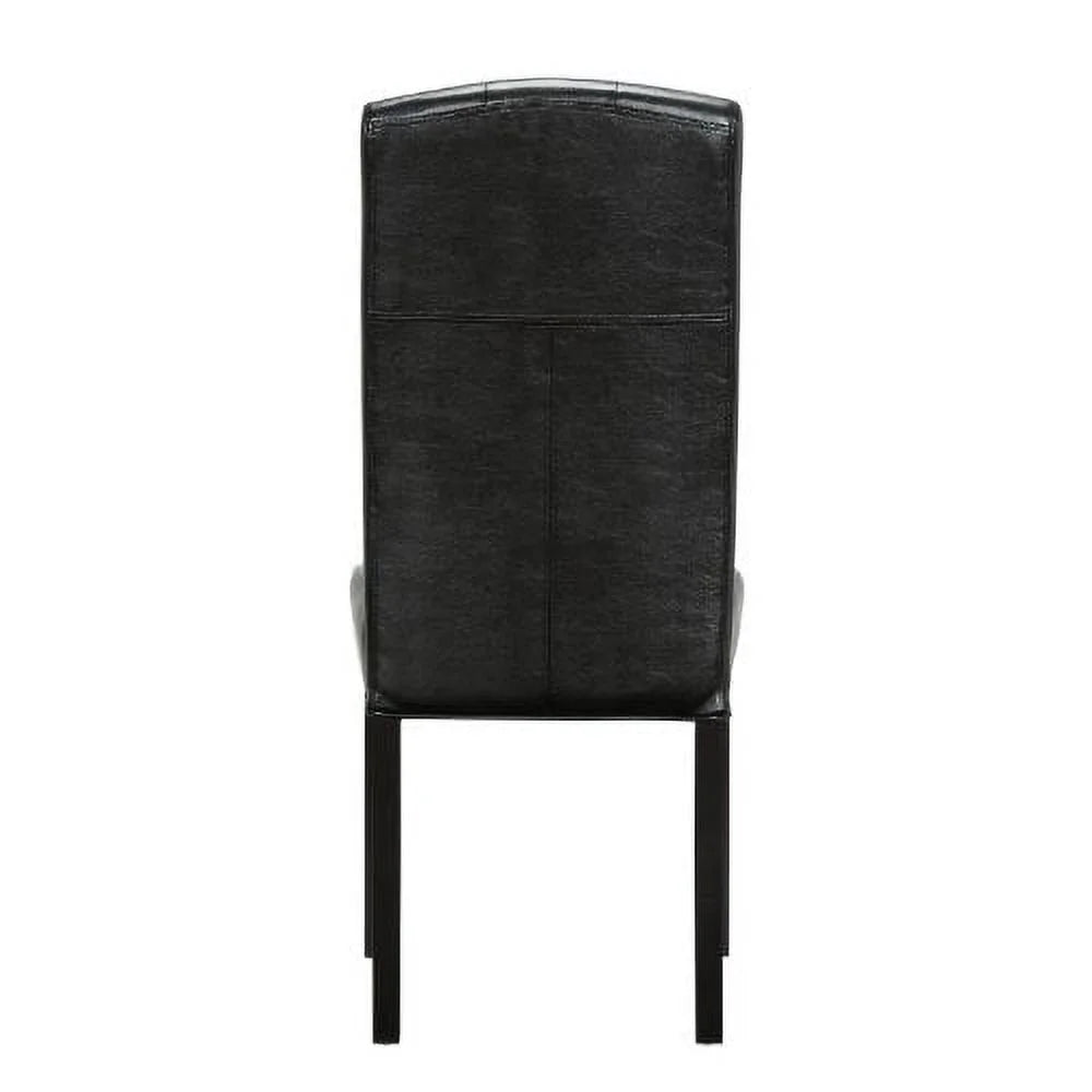 Black Tufted Faux Leather Dining Chairs Q499593