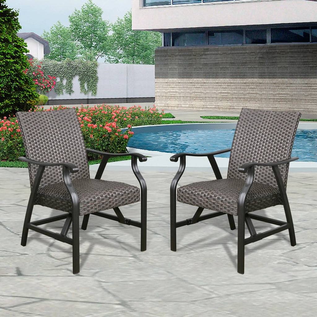 Rattan Patio Motion Rocking Chairs Set of 2 J3245