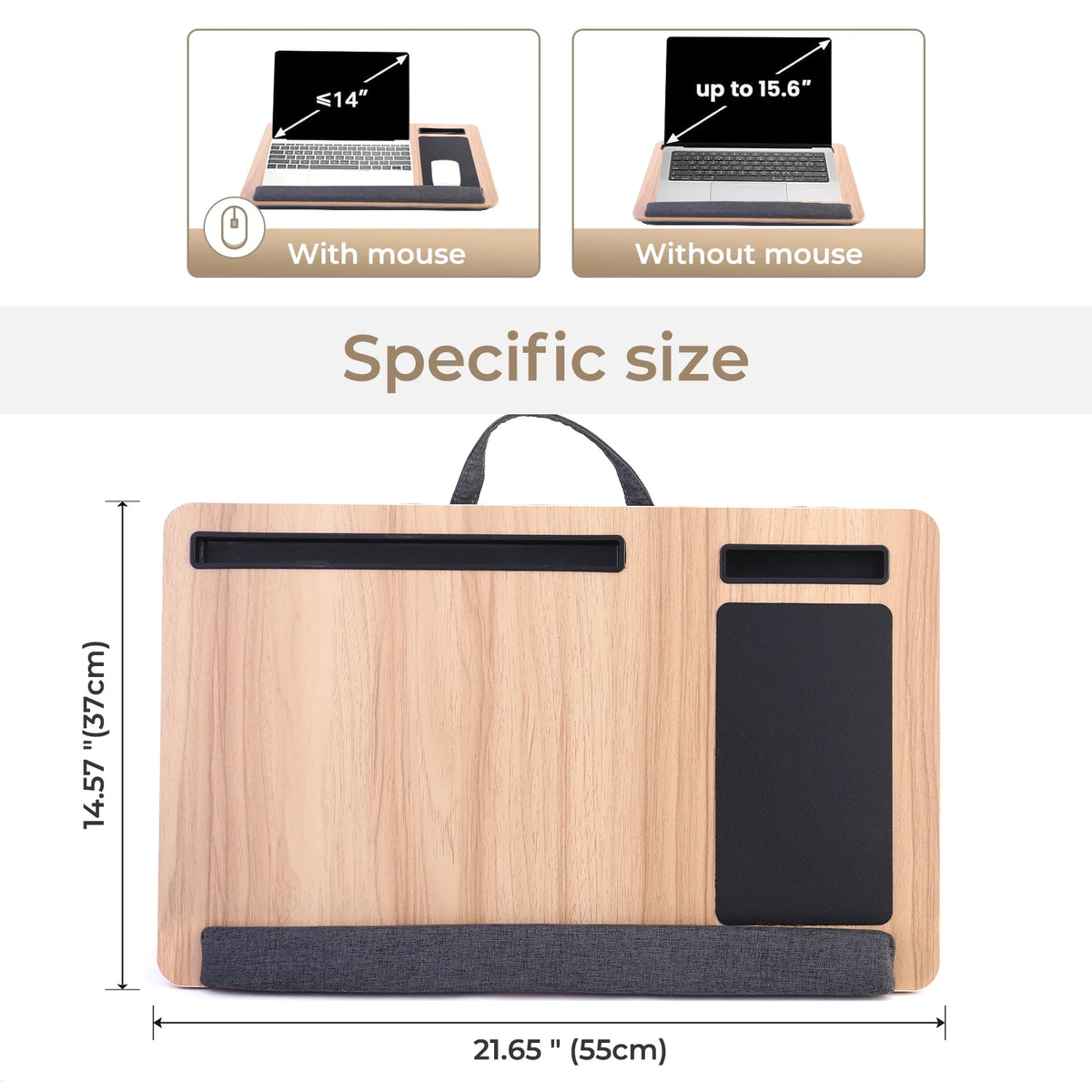 Portable Lap Laptop Desk with Cushion, Mouse Pad & Phone Slot Z1348
