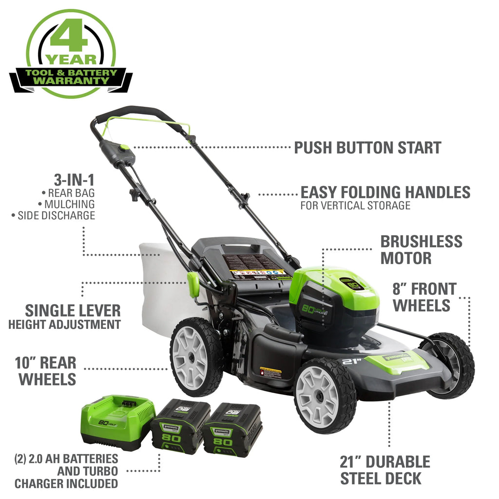 80 Volt Battery Powered Push Walk-Behind Mower V53212
