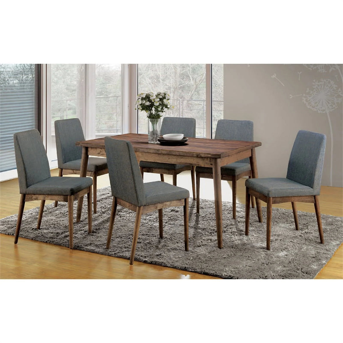 Solid Wood 7-Piece Dining Table Set X6503