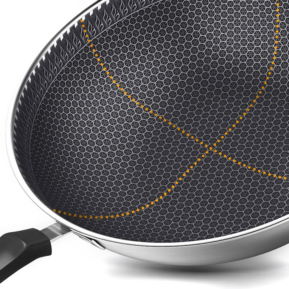 13In Nonstick Stainless Steel Frying Pan with Glass Lid X688