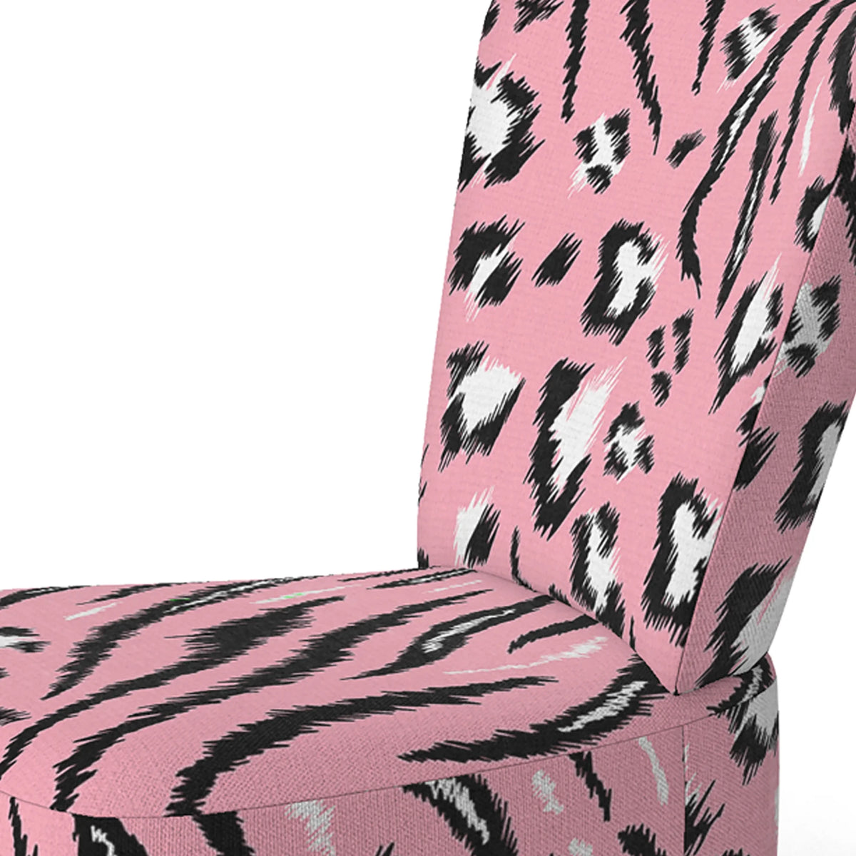 Pink Tiger and Leopard Pattern Upholstered Accent Chair V2501
