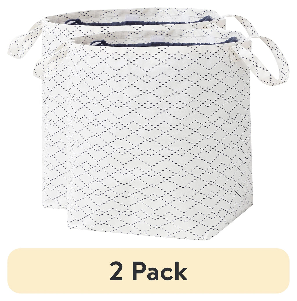 2 Pack White Black Drawstring Laundry Tote R7081