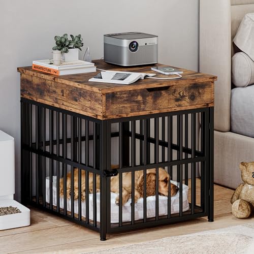 Wooden Dog Crate Furniture with Flip Top Drawer X348587