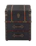 Brown Traditional Wood Storage Trunk Chest J8536