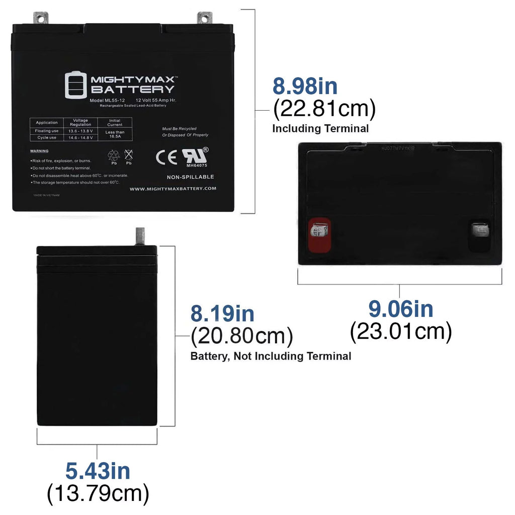 12V 55Ah Deep Cycle Battery D83803