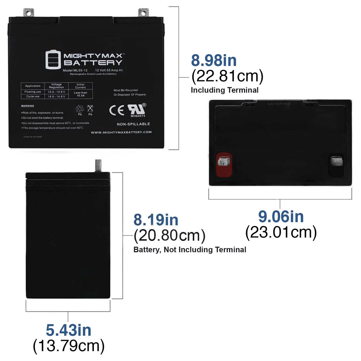 12V 55Ah Deep Cycle Battery D83803