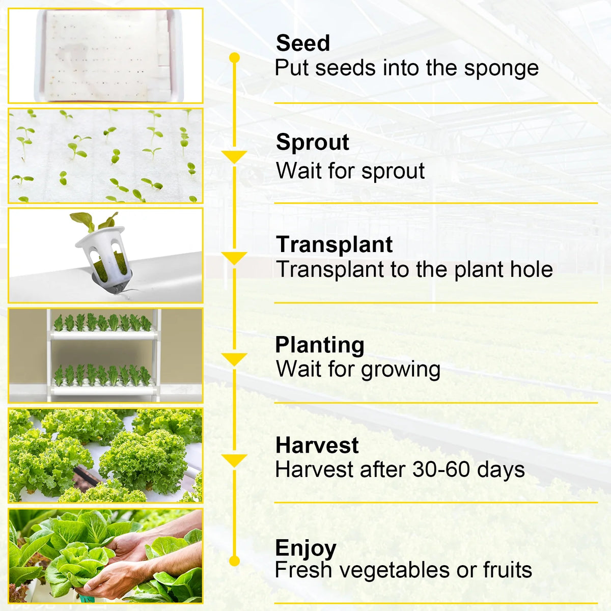 72 Plant Sites 4 Layers 8 Pipes Hydroponic Grow Kit L445