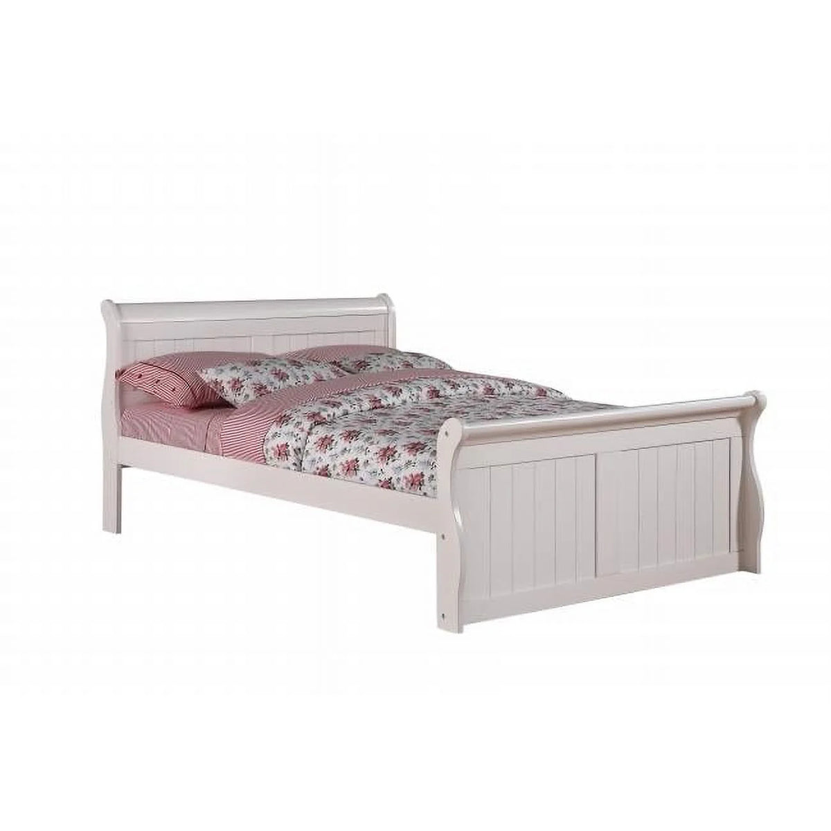 White Sleigh Bed with Slat-Kits Z905562