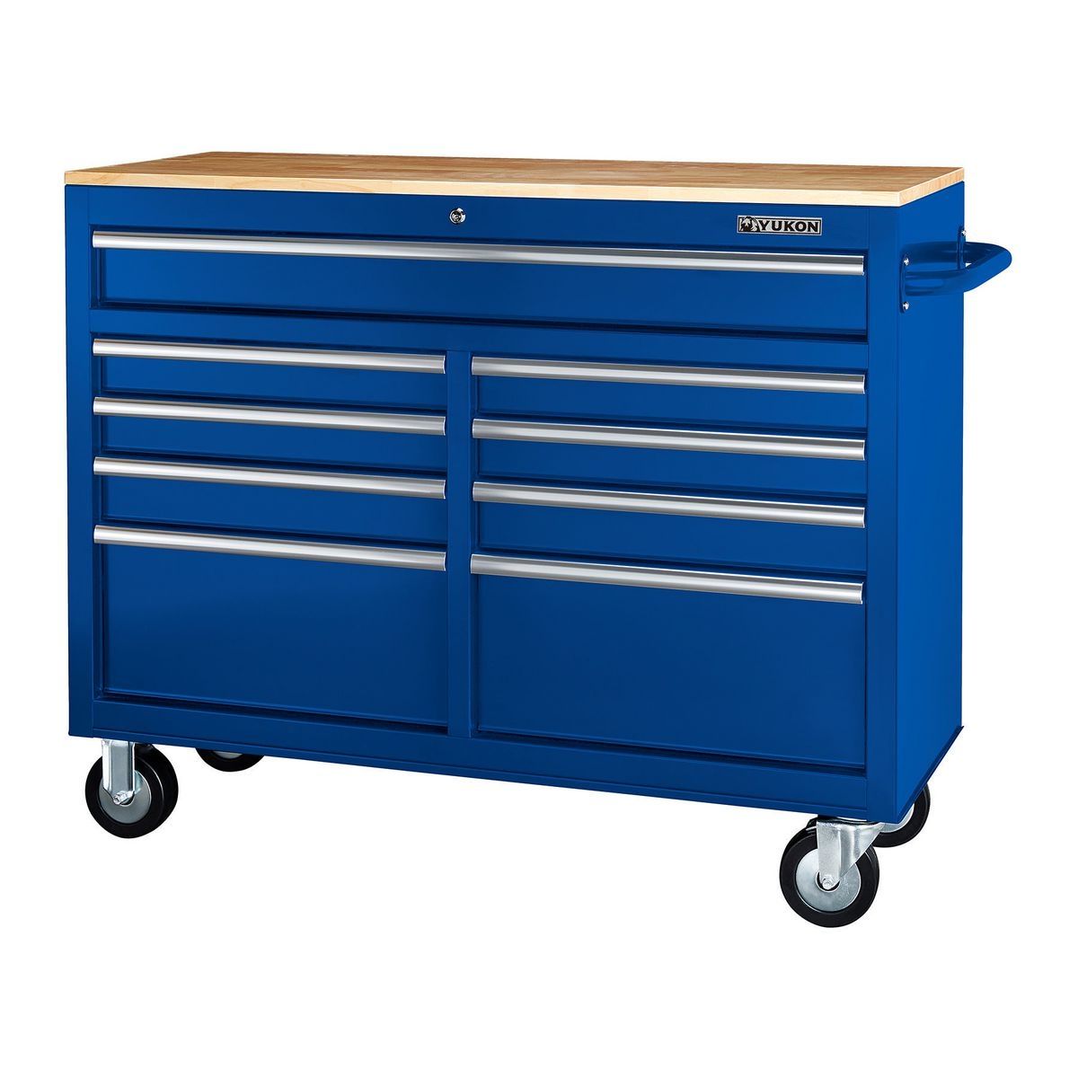 Black 9-Drawer Mobile Storage Cabinet with Solid Wood Top D2661