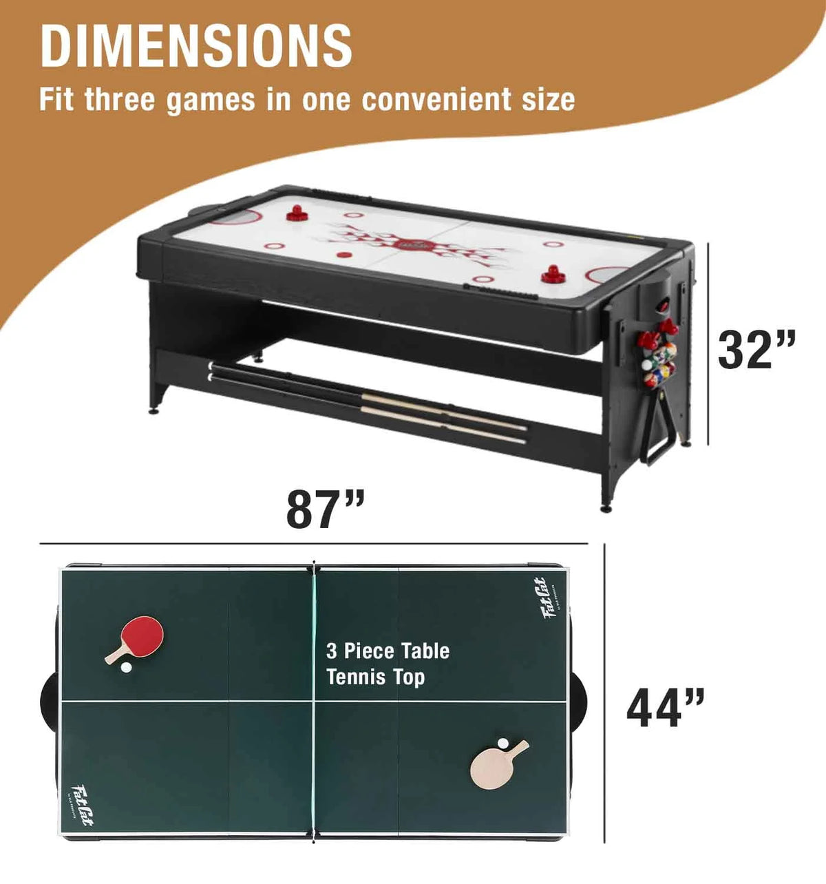 7' Pool Air Hockey Table Tennis Table E2621
